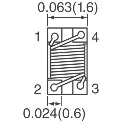 2 Line Common Mode Choke Surface Mount 90 Ohms @ 100 MHz 370mA DCR 300mOhm - 2