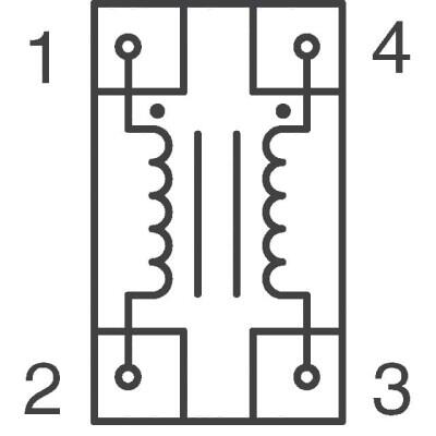 2 Line Common Mode Choke Surface Mount 90 Ohms @ 100 MHz 370mA DCR 300mOhm - 4