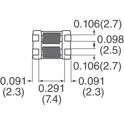 2 Line Common Mode Choke Surface Mount 1 kOhms @ 100 MHz 6A DCR 14mOhm - 4