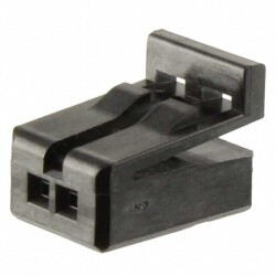 2 Position Rectangular Housing Connector Plug Black 0.079
