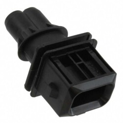 2 Position Rectangular Housing Connector Plug Black 0.197