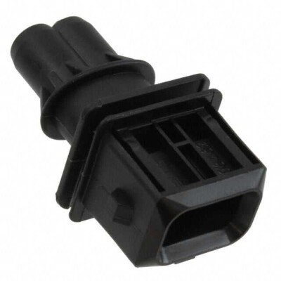 2 Position Rectangular Housing Connector Plug Black 0.197