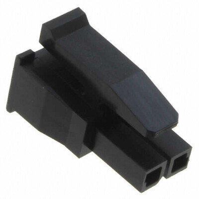 2 Position Rectangular Housing Connector Receptacle Black 0.118