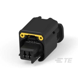 2 Position Rectangular Housing Connector Receptacle Black 0.131