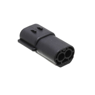 2 Position Rectangular Housing Connector Receptacle Black - 2