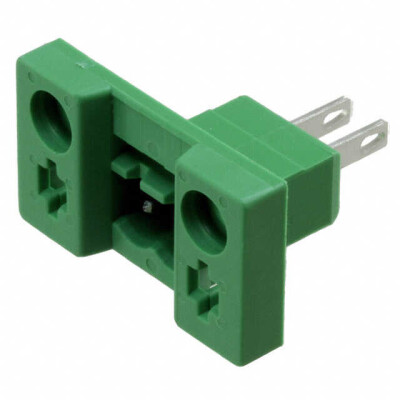 2 Position Terminal Block Header, Male Pins Green - 1