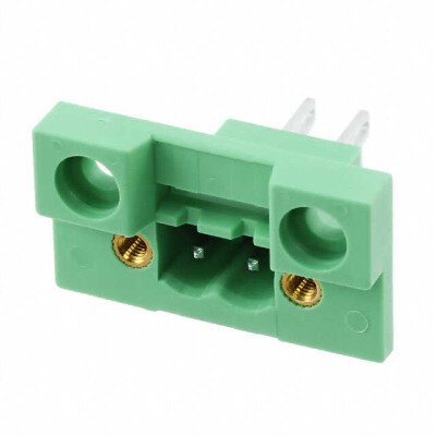 2 Position Terminal Block Header, Male Pins Green - 1