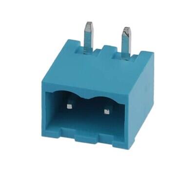 2 Position Terminal Block Header, Male Pins, Shrouded (4 Side) 0.200