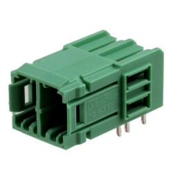 2 Position Terminal Block Header, Male Pins, Shrouded (4 Side) 0.300