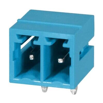 2 Position Terminal Block Header, Male Pins, Shrouded (4 Side) 0.150