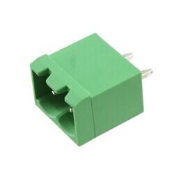 2 Position Terminal Block Header, Male Pins, Shrouded (4 Side) 0.200