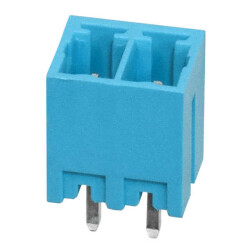2 Position Terminal Block Header, Male Pins, Shrouded (4 Side) 0.150