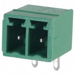 2 Position Terminal Block Header, Male Pins, Shrouded (4 Side) 0.150