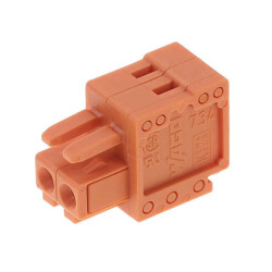 2 Position Terminal Block Plug, Female Sockets 0.150