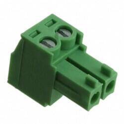 2 Position Terminal Block Plug, Female Sockets 0.150