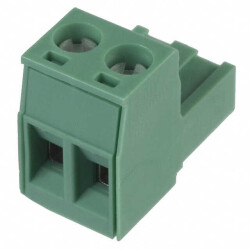 2 Position Terminal Block Plug, Female Sockets 0.200