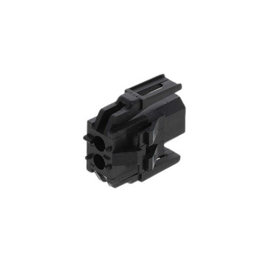 2 Rectangular Connectors - Housings Plug Black 0.165