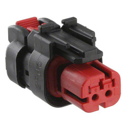 2 Rectangular Connectors - Housings Plug Black 0.177