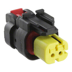 2 Rectangular Connectors - Housings Plug Black 0.177