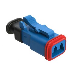 2 Rectangular Connectors - Housings Plug Blue - Amphenol Sine Systems Corp