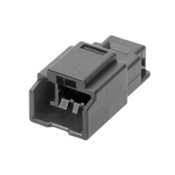 2 Rectangular Connectors - Housings Plug Black 0.049