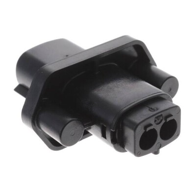 2 Rectangular Connectors - Housings Plug Black 0.300