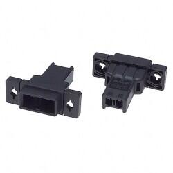 2 Rectangular Connectors - Housings Plug Black 0.200