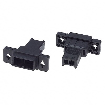2 Rectangular Connectors - Housings Plug Black 0.200