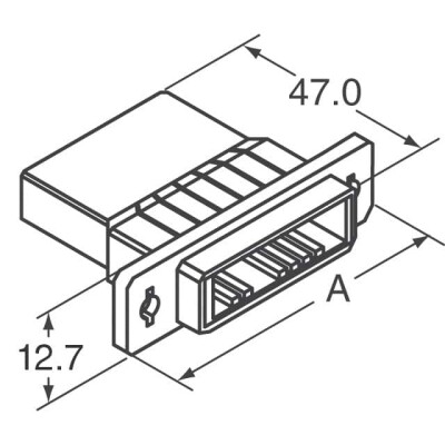 2 Rectangular Connectors - Housings Plug Black 0.200