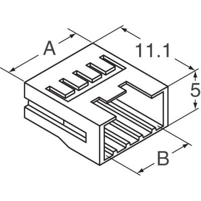 2 Rectangular Connectors - Housings Plug Black 0.079