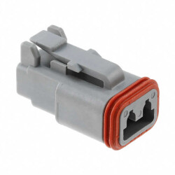 2 Rectangular Connectors - Housings Plug Gray - TE Connectivity Deutsch Connectors