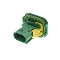 2 Rectangular Connectors - Housings Plug Green 0.236