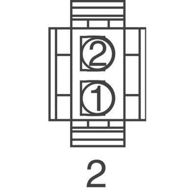2 Rectangular Connectors - Housings Plug Natural - 2