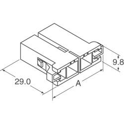 2 Rectangular Connectors - Housings Receptacle Black 0.200