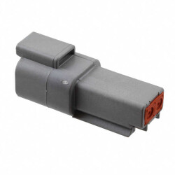 2 Rectangular Connectors - Housings Receptacle Gray - TE Connectivity Deutsch Connectors