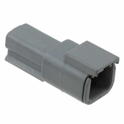 2 Rectangular Connectors - Housings Receptacle Gray - TE Connectivity Deutsch Connectors