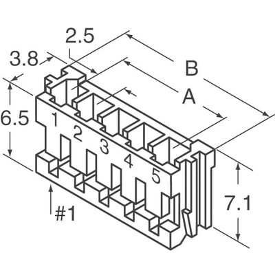 2 Rectangular Connectors - Housings Receptacle Natural 0.098