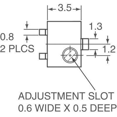 20 kOhms 0.25W, 1/4W Gull Wing Surface Mount Trimmer Potentiometer Cermet 5.0 Turn Top Adjustment - 2