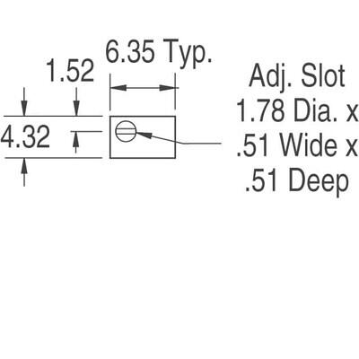 20 kOhms 0.25W, 1/4W PC Pins Through Hole Trimmer Potentiometer Cermet 12.0 Turn Top Adjustment - 4