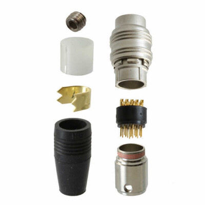 20 Position Circular Connector Plug, Male Pins Solder Cup - 1