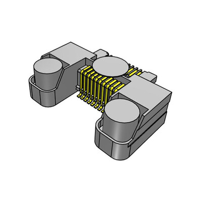 20 Position Connector Header, Center Strip Contacts Surface Mount, Right Angle Gold - 1