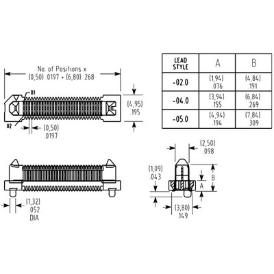 20 Position Connector Header, Outer Shroud Contacts Surface Mount Gold - 2