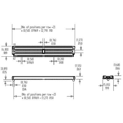 20 Position Connector Header, Outer Shroud Contacts Surface Mount Gold - 3