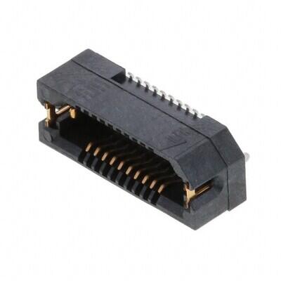 20 Position Connector Socket, Outer Shroud Contacts Surface Mount Gold - 1