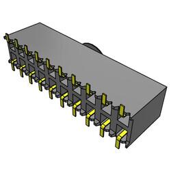 20 Position Receptacle, Bottom Entry Connector Surface Mount - 2