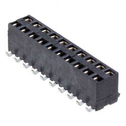 20 Position Receptacle, Bottom or Top Entry Connector 0.100