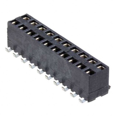 20 Position Receptacle, Bottom or Top Entry Connector 0.100