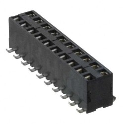 20 Position Receptacle, Bottom or Top Entry Connector 0.100