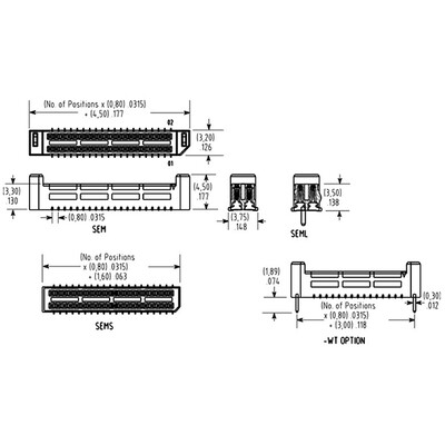 20 Position Receptacle Connector Surface Mount - 3
