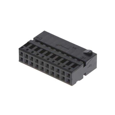 20 Position Rectangular Housing Connector Receptacle Black 0.100